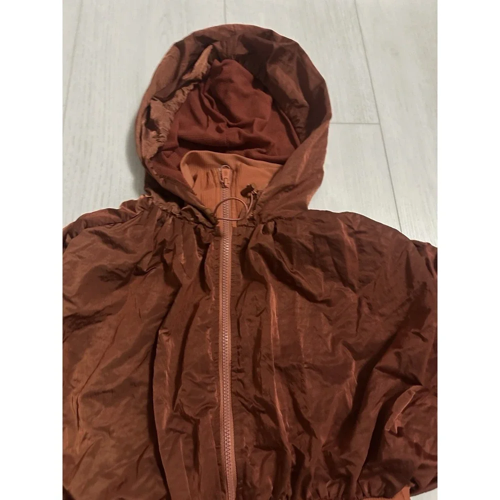 Free People Movement Start Me Up Hoodie Jacket & Shorts Set Sz S Bronze Color